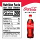 Nutrition facts label of coca cola